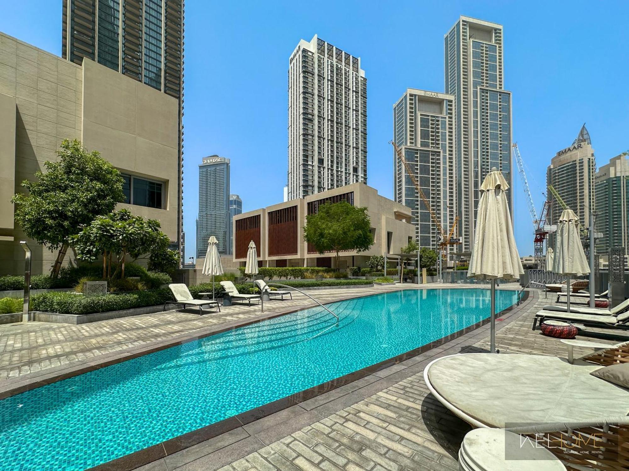 Welhome - Luxury Apartment Facing Burj Khalifa With Terrace Dubai Exterior photo